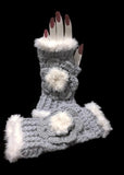 The silver blue alpaca fingerless gloves, fingerless gloves, women's fingerless gloves, crochet fingerless gloves, handmade fingerless gloves,