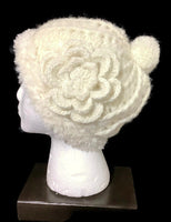 THE WHITE ALPACA HAT, crochet white beanie alpaca hat, woman's size 24, for cold weather, for her, Christmas gift