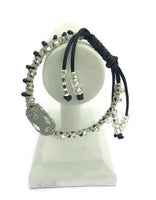 Handmade macrame bracelet, black nylon cord, The shadow bracelet