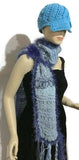 THE BLUE SKIES ALPACA SCARF, knitted alpaca scarf, woman size, one of a kind, gift for her, Christmas gift, winter wear