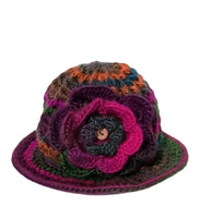 THE PURPLE ÑUSTA  (an Inca princess in Quechua) HAT, handmade beanie, crochet hat, woman's size, cloché hat.