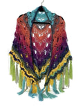 THE BIRD OF PARADISE SHAWL, woman's size, crochet wrap, boho-chic style
