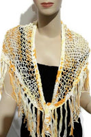 Knit handmade cotton shawl, The Sunny Days shawl, woman's shawl