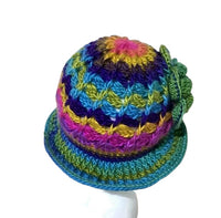 THE GREEN ÑUSTA  (an Inca princess in Quechua) HAT, handmade beanie, crochet hat, woman's size, cloché hat.