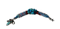 Chunky bracelet, blue beaded kumihimo bracelet, The blue sandal bracelet