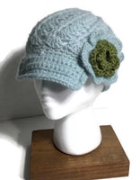 The Green Aqua Alpaca Hat, crochet beanie, woman's size,  gift for her, winter wear