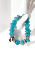Sky blue stone polished beads, streatch bracelet, The sky bracelet, Elaini Arthur bracelet collection