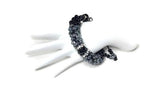 The Onyx beaded bracelet, chunky bracelet, black beads Kumihimo wristlet, woman size, Boho-style, macrame clasp