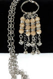 Big metal circle with beads charms pendant necklace, The circle necklace