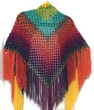 Hand crochet shawl, mandala shawl, acrylic yarn, boho- chic style, THE GARDEN OF DHALIAS SHAWL.