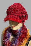 THE ROUGE RED ALPACA HAT, woman's size 22, beanie crochet hat, stocking stuffer, for her,
