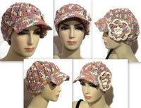 Crochet hat, cotton beanie, woman size, The garden of roses hat