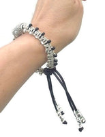 Handmade macrame bracelet, black nylon cord, The shadow bracelet