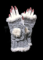 The silver blue alpaca fingerless gloves, fingerless gloves, women's fingerless gloves, crochet fingerless gloves, handmade fingerless gloves,