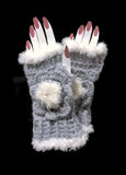 The silver blue alpaca fingerless gloves, fingerless gloves, women's fingerless gloves, crochet fingerless gloves, handmade fingerless gloves,