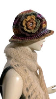 THE BROWN ÑUSTA  (an Inca princess in Quechua) HAT, handmade beanie, crochet hat, woman's size, cloché hat.