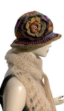 THE BROWN ÑUSTA  (an Inca princess in Quechua) HAT, handmade beanie, crochet hat, woman's size, cloché hat.