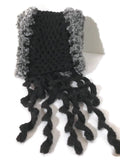 woman's scarf, handmade scarf, crochet scarf, winter scarf, black alpaca, andrea designs, the mink scarf,