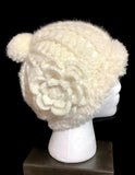 THE WHITE ALPACA HAT, crochet white beanie alpaca hat, woman's size 24, for cold weather, for her, Christmas gift