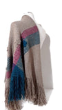 Woven shawl, Handmade shawl, triangle loom shawl, winter alpaca shawl, The beige roses shawl, beige Peruvian alpaca yarn, fall wrap, winter shawl,