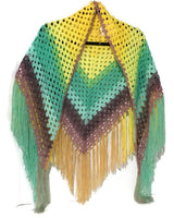 Mandala shawl, crochet shawl, handmade shawl, boho chic shawl, The gold tulip shawl