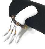The Topaz beaded bracelet, woman size, topaz brown kumihimo wristlet, Boho-style, with macrame clasp