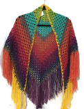 Hand crochet shawl, mandala shawl, acrylic yarn, boho- chic style, THE GARDEN OF DHALIAS SHAWL.