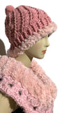 THE PINK CROCHET ALPACA HAT, crochet pink  beanie alpaca hat, woman's size, for cold weather,