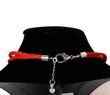 Metal circle choker necklace, red paracord, woman size, The red choker necklace