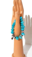 Sky blue stone polished beads, streatch bracelet, The sky bracelet, Elaini Arthur bracelet collection