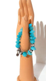 Sky blue stone polished beads, streatch bracelet, The sky bracelet, Elaini Arthur bracelet collection