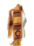 Orange alpaca fiber, hand woven woman's size neckwear, andrea designs handmade scarves, the orange mum scarf, winter wrap,  must have gift