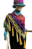 THE BIRD OF PARADISE SHAWL, woman's size, crochet wrap, boho-chic style