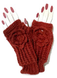 THE BRICK FINGERLESS GLOVES, handmade crochet alpaca fingerless gloves, size 8, woman size.