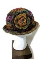 THE BROWN ÑUSTA  (an Inca princess in Quechua) HAT, handmade beanie, crochet hat, woman's size, cloché hat.