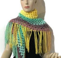 Mandala shawl, crochet shawl, handmade shawl, boho chic shawl, The gold tulip shawl