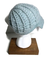 The Green Aqua Alpaca Hat, crochet beanie, woman's size,  gift for her, winter wear