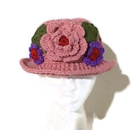 Cloche hat, crochet hat, handmade hat, women's hat, The pink cloche hat, pink acrylic yarn