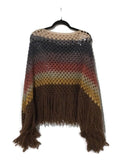 The shades of brown crochet poncho, handmade wrap, woman's size, hippie cape, andrea designs handmade ponchos, gift for her, fall wear