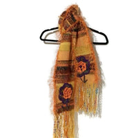 Orange alpaca fiber, hand woven woman's size neckwear, andrea designs handmade scarves, the orange mum scarf, winter wrap,  must have gift