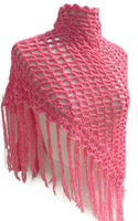 Handmade crochet pink cotton shawl, Peruvian pima cotton, boho chic style, woman size, The Pink summer shawl