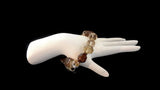 Beaded bracelet, rondelle crystal beads with rhinestones, boho chic, stretch bracelet, The amber bracelet, The Elaini Arthur bracelet collection