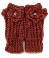 THE BRICK FINGERLESS GLOVES, handmade crochet alpaca fingerless gloves, size 8, woman size.