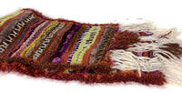 Prize winner handmade THE COLORFUL LLIKLLA (Quechua for a shawl), alpaca and multi fibers, colors brick, yellow, white, purple and others, weaving shawl..