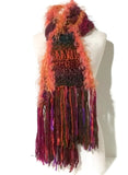 Knit scarf, fiber art scarf, handmade scarf, fine acrylic yarn, The apple garden scarf