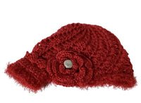THE CHRISTMAS HAT, red handmade beanie, woman's size, size 23, crochet bus boy hat, for her, X-mas gift, hat with brim