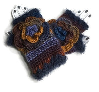THE BLUE ANDES  FINGERLESS GLOVES, crochet fingerless gloves, woman's size, stocking stuffer, Christmas gift, Gift for her,