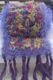 Fiber art scarf, knit handmade scarf, needle felted fringes, variegated colors,  The butterflies scarf