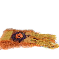 Orange alpaca fiber, hand woven woman's size neckwear, andrea designs handmade scarves, the orange mum scarf, winter wrap,  must have gift