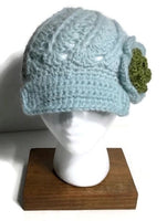 The Green Aqua Alpaca Hat, crochet beanie, woman's size,  gift for her, winter wear